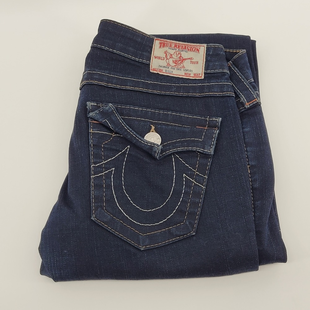 True Religion Billy Jeans 27 Dark‎ Wash Bootcut Denim Womens